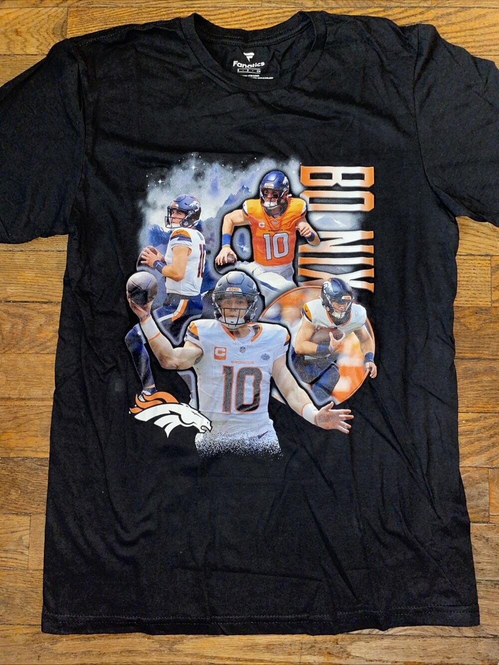 Fanatics Denver Broncos Mens Small Bo Nix Tee NWOT